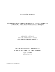 mécanismes d`ablation du silicium par laser ultrarapide amplifié par