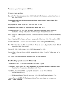 Ressources pour l`enseignement L`islam 1. Les ouvrages généraux