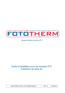 Guide d`installation pour les modules PVT Fototherm de