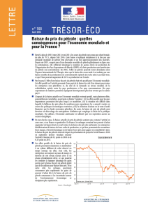 Baisse du prix du pétrole - Direction Générale du Trésor