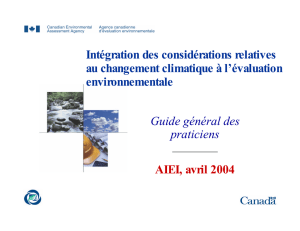 Integration des considerations relatives au changement climatique a