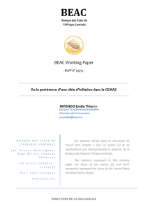 De la pertinence d`une cible d`inflation dans la CEMAC