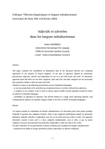 Adjectifs et adverbes dans les langues