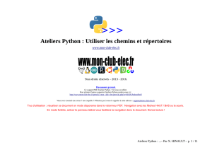 Ateliers Python : Utiliser les chemins et répertoires