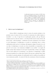 1 Montesquieu et la métaphysique dans les Pensées I. Qu`est