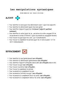 Manipulation syntaxiques – aide