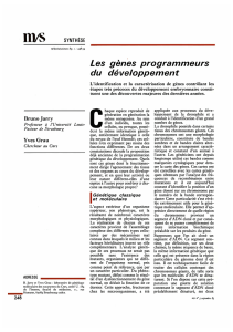 Les gènes programmeurs du développement - iPubli