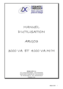 manuel d`utilisation d`utilisation argo3 3000 va 3000