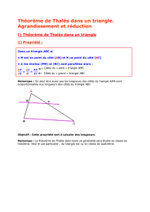 Théorème de Thalès dans un triangle - Agrandissement
