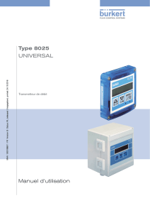 Manuel d`utilisation Type 8025 UNIVERSAL