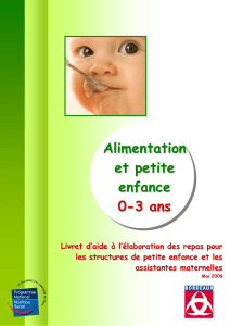 Alimentation et petite enfance 0-3 ans