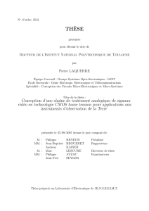 Conception d`une chaîne de traitement analogique de signaux vidéo