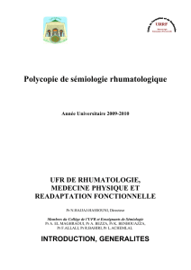 Polycopie de sémiologie rhumatologique