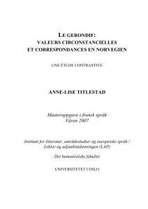 LE GERONDIF: VALEURS CIRCONSTANCIELLES ET - DUO