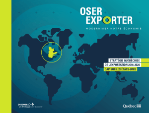 stratégie québécoise de l`exportation 2016-2020 cap sur les états-unis