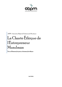 La Charte de l`Entrepreneur Musulman