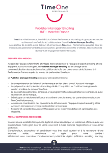 Publisher Manager Emailing H/F – Marché France