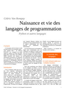 Naissance et vie des langages de programmation