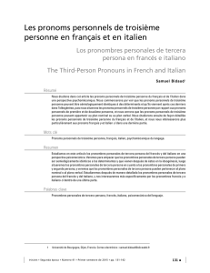 Les pronoms personnels de troisième personne en français et en