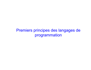 Premiers principes des langages de programmation