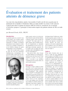 Évaluation et traitement des patients atteints de démence grave