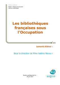 Les bibliothèques françaises sous l`Occupation - DUNE