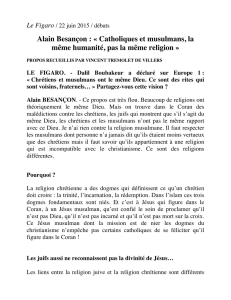 Alain Besançon : « Catholiques et musulmans, la même humanité