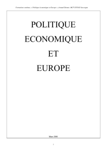 Politique économique et Europe