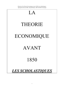 la theorie economique avant 1850