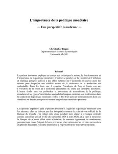 L`importance de la politique monétaire