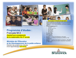 Programme d`études : Français M-3