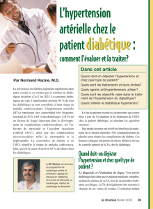 L`hypertension artérielle chez le patient diabétique : comment l