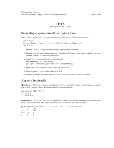 TD 5 Sémantique opérationnelle et points fixes Aspects Impératifs