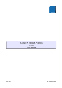 Rapport Projet Python