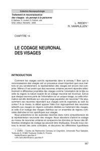 le codage neuronal des visages - Centre de Recherche Cerveau