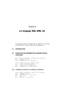 Le langage SQL DML (2)