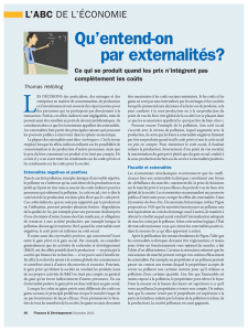 Qu`entend-on par externalités?