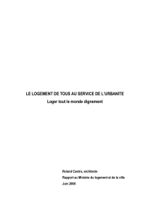Le logement de tous au service de l`urbanité