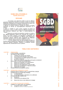 sgbd relationnels resume table des matieres