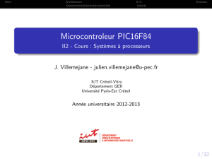 Microcontroleur PIC16F84 - II2 - Cours : Systèmes à processeurs