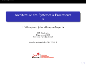 Architecture des Systèmes à Processeurs - II2