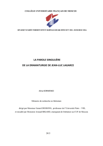 Lagarce memoire complet - Французский Университетский