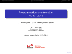 Programmation orientée objet - MC-II1