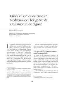 l`article "Crises et sorties de crise en Méditerranée : l`exigence de