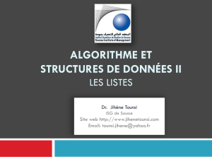 Algorithme et structures de données II Les pointeurs