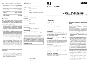 B1 Manuel d`utilisation
