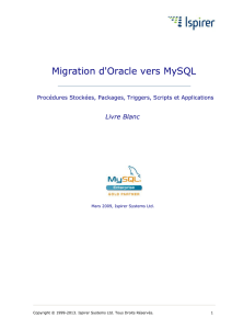 Livre Blanc sur Ispirer MnMTK d`Oracle vers MySQL