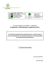 Programme « Biondicateurs qualité des sols