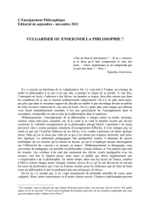 vulgariser ou enseigner la philosophie