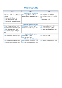 vocabulaire - Passerelle